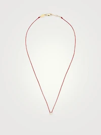 Illusion 18K Gold String Necklace With Diamonds
