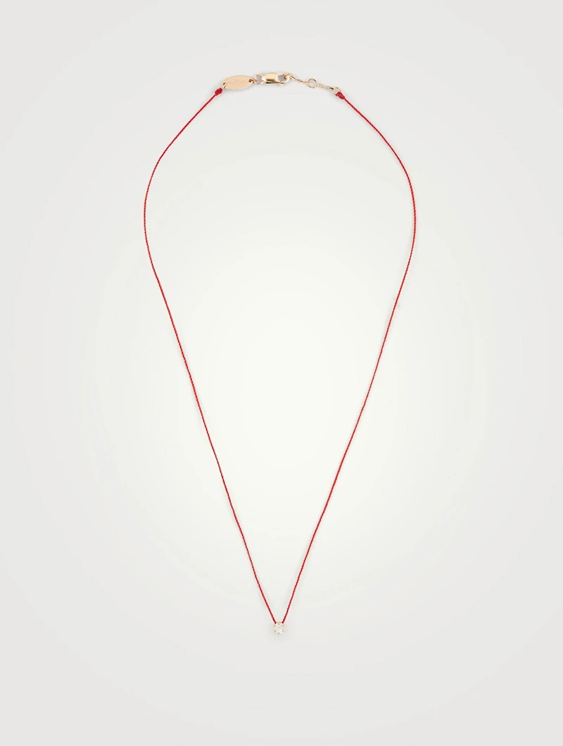 Illusion 18K Rose Gold String Necklace With Diamonds