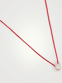 Illusion 18K Rose Gold String Necklace With Diamonds