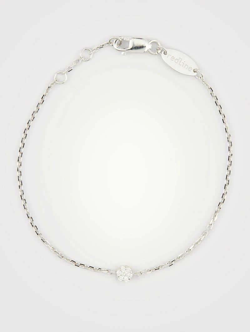 Illusion 18K White Gold Chain Bracelet With Diamonds