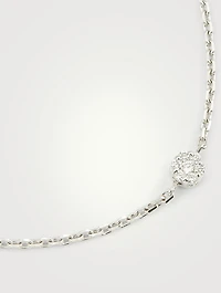 Illusion 18K White Gold Chain Bracelet With Diamonds