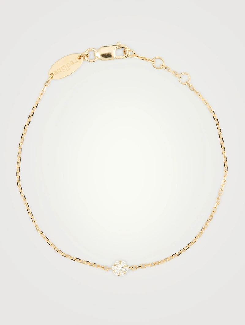 Illusion 18K Gold Chain Bracelet With Diamonds