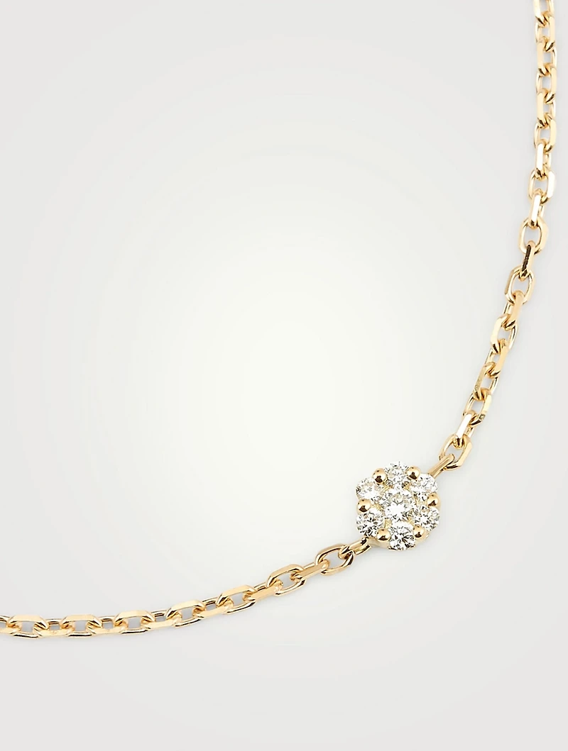 Illusion 18K Gold Chain Bracelet With Diamonds