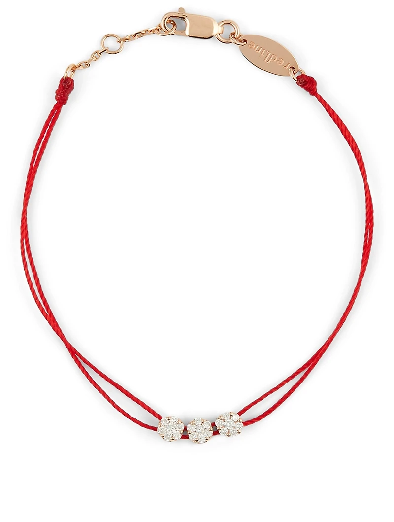 Trillusion 18K Rose Gold String Bracelet With Diamonds