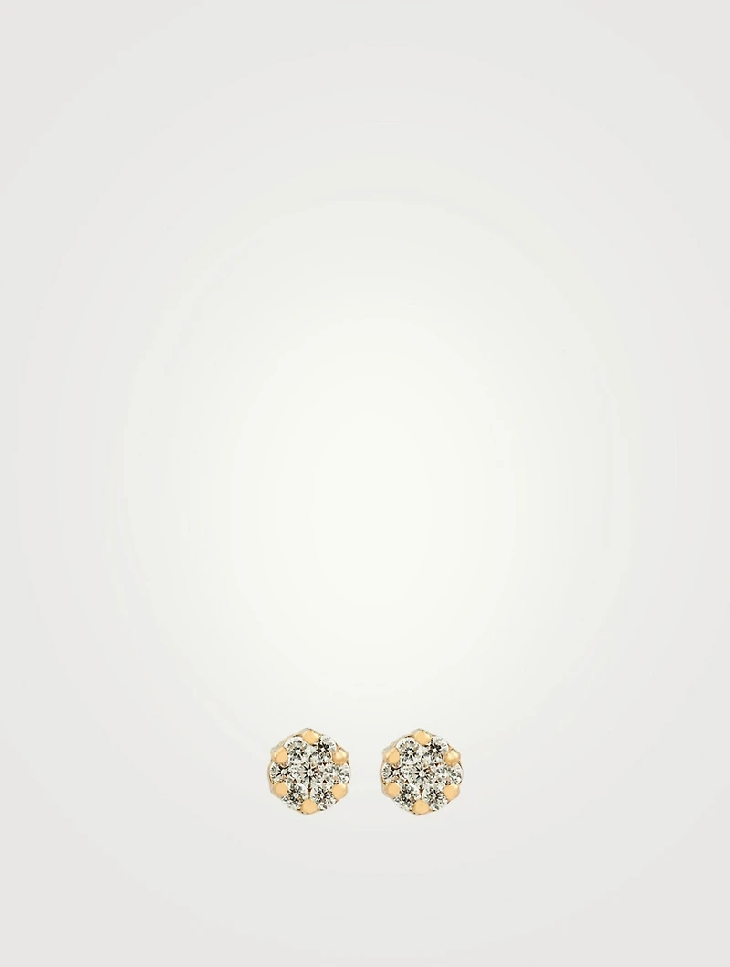 Illusion 18K Gold Earrings With Diamonds