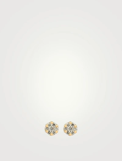 Illusion 18K Gold Earrings With Diamonds