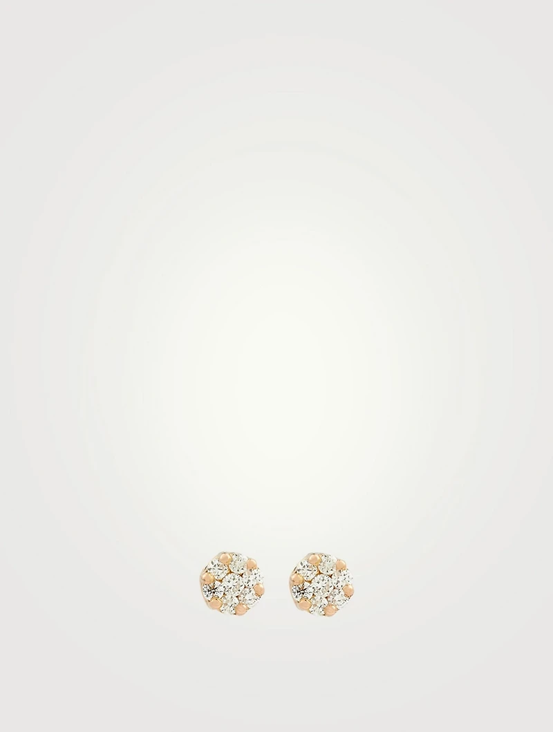 Illusion 18K Rose Gold Earrings With Diamonds