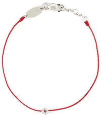 Illusion 18K White Gold String Bracelet With Diamonds And Sapphire
