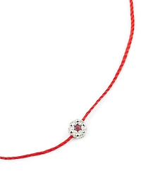 Illusion 18K White Gold String Bracelet With Diamonds And Sapphire