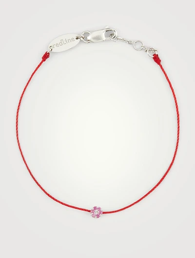 Illusion 18K White Gold String Bracelet With Sapphire And Diamond