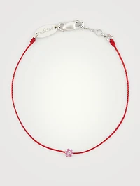 Illusion 18K White Gold String Bracelet With Sapphire And Diamond