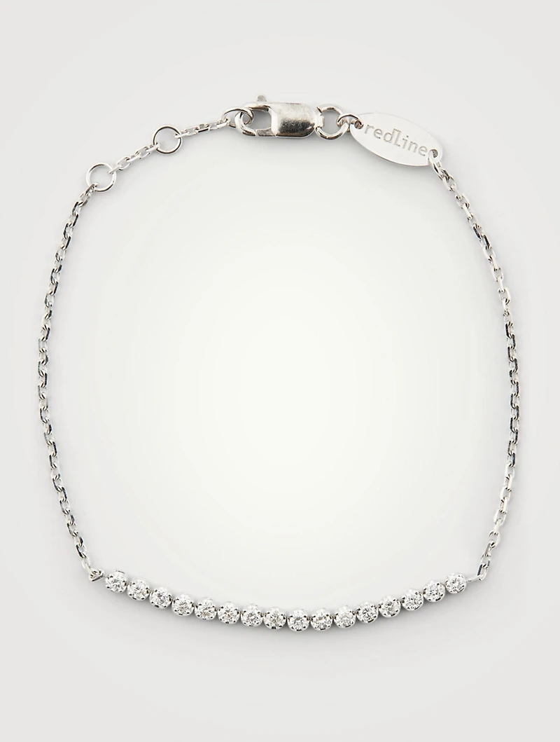 Marilyn 18K White Gold Chain Bracelet With Diamonds