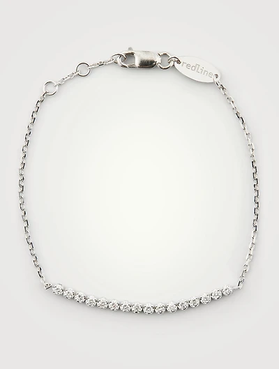 Marilyn 18K White Gold Chain Bracelet With Diamonds