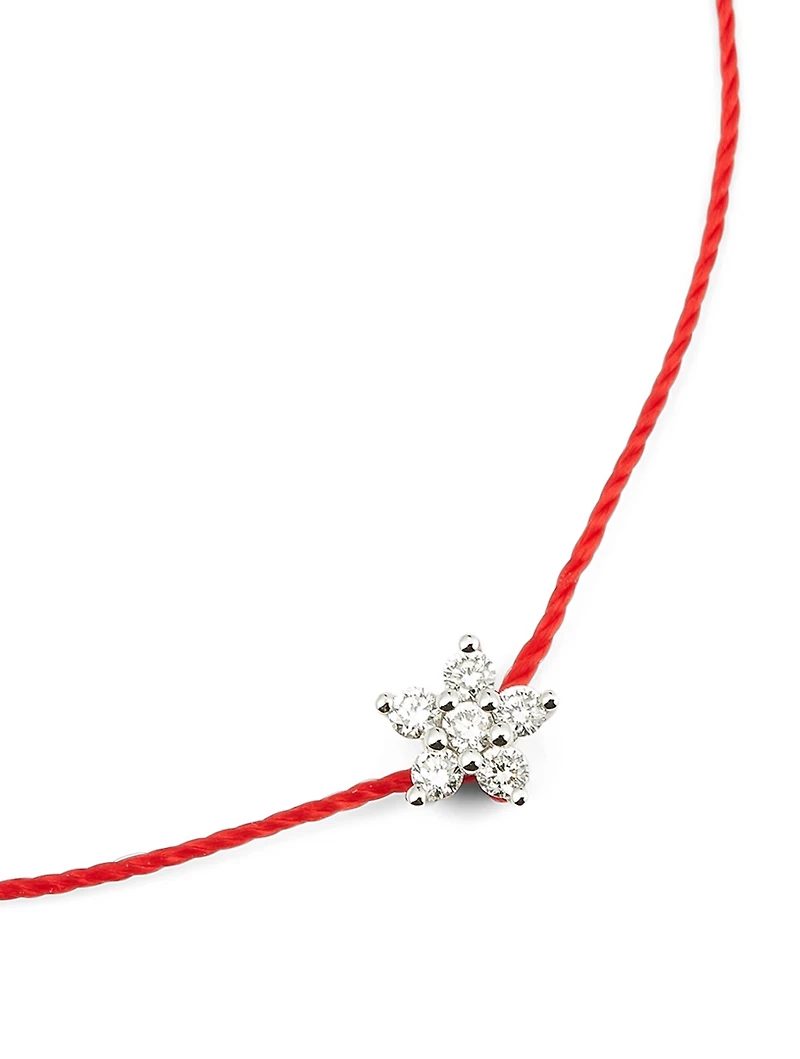 Nova 18K White Gold String Bracelet With Diamonds