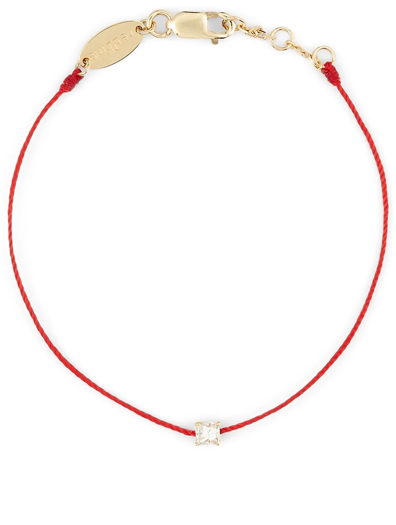 Princesse 18K Gold String Bracelet With Diamond