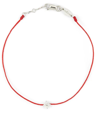 Shiny 18K White Gold String Bracelet With Diamonds