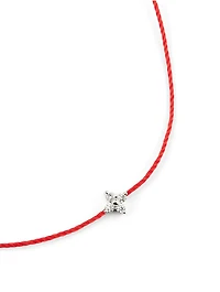Shiny 18K White Gold String Bracelet With Diamonds