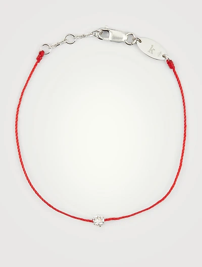Absolu 18K White Gold String Bracelet With Diamond