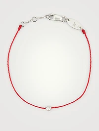 Absolu 18K White Gold String Bracelet With Diamond