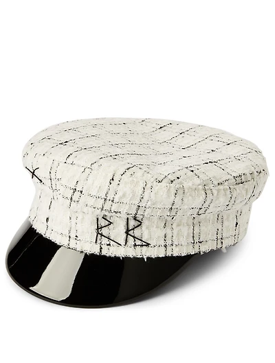 Checked Baker Boy Cap With Logo