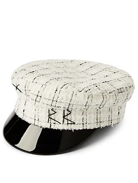 Checked Baker Boy Cap With Logo