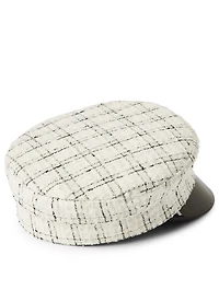 Checked Baker Boy Cap With Logo