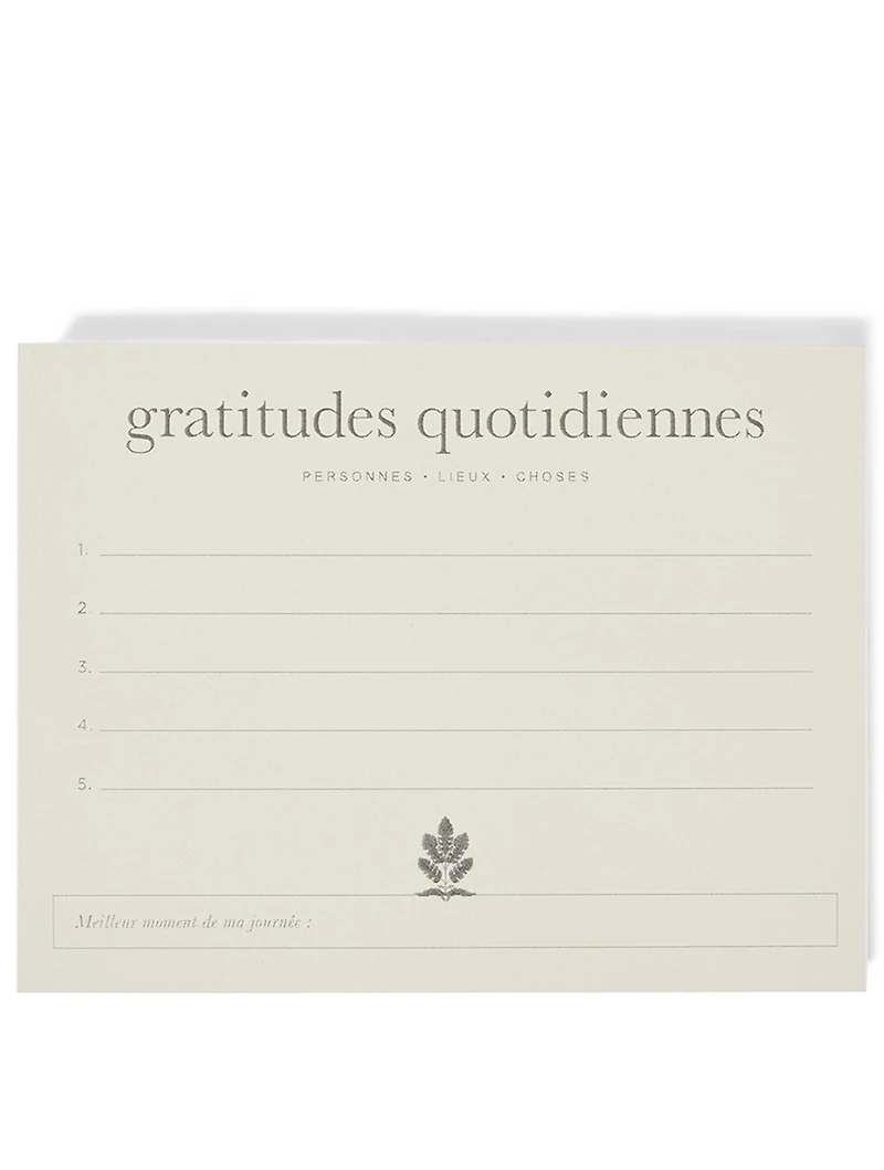 Mini Daily Gratitude Note Block - French