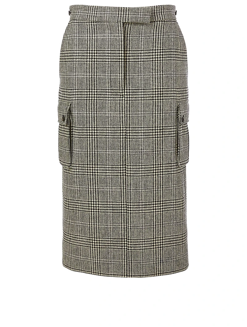 Wool Tweed Harrington Skirt Princes of Wales Print