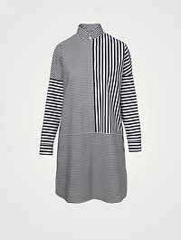 Cotton Poplin Patchwork Dress Striped Print
