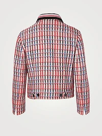 Tweed Jacquard Jacket Micro Check Print