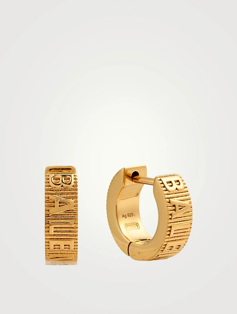Force Gold Vermeil Striped Hoop Earrings