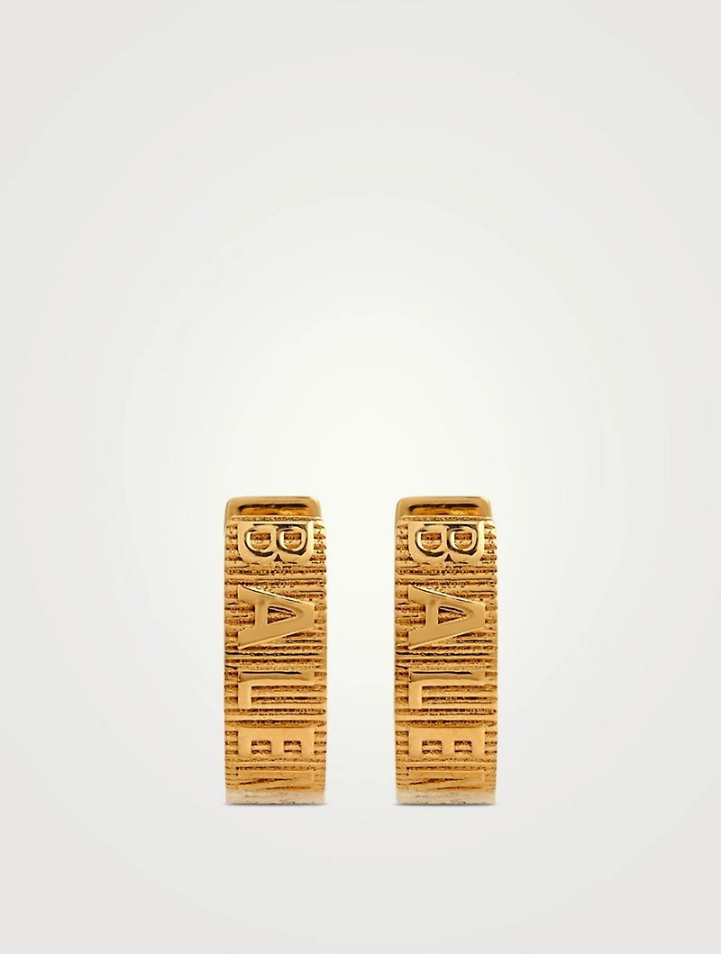 Force Gold Vermeil Striped Hoop Earrings