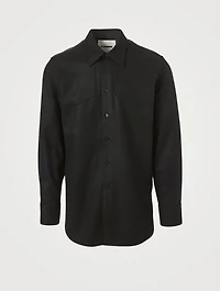 Wool-Blend Flannel Shirt