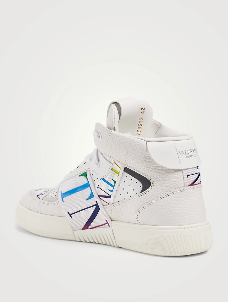 VL7N Leather High-Top Sneakers With Bands