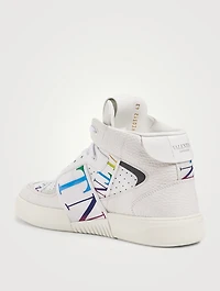 VL7N Leather High-Top Sneakers With Bands