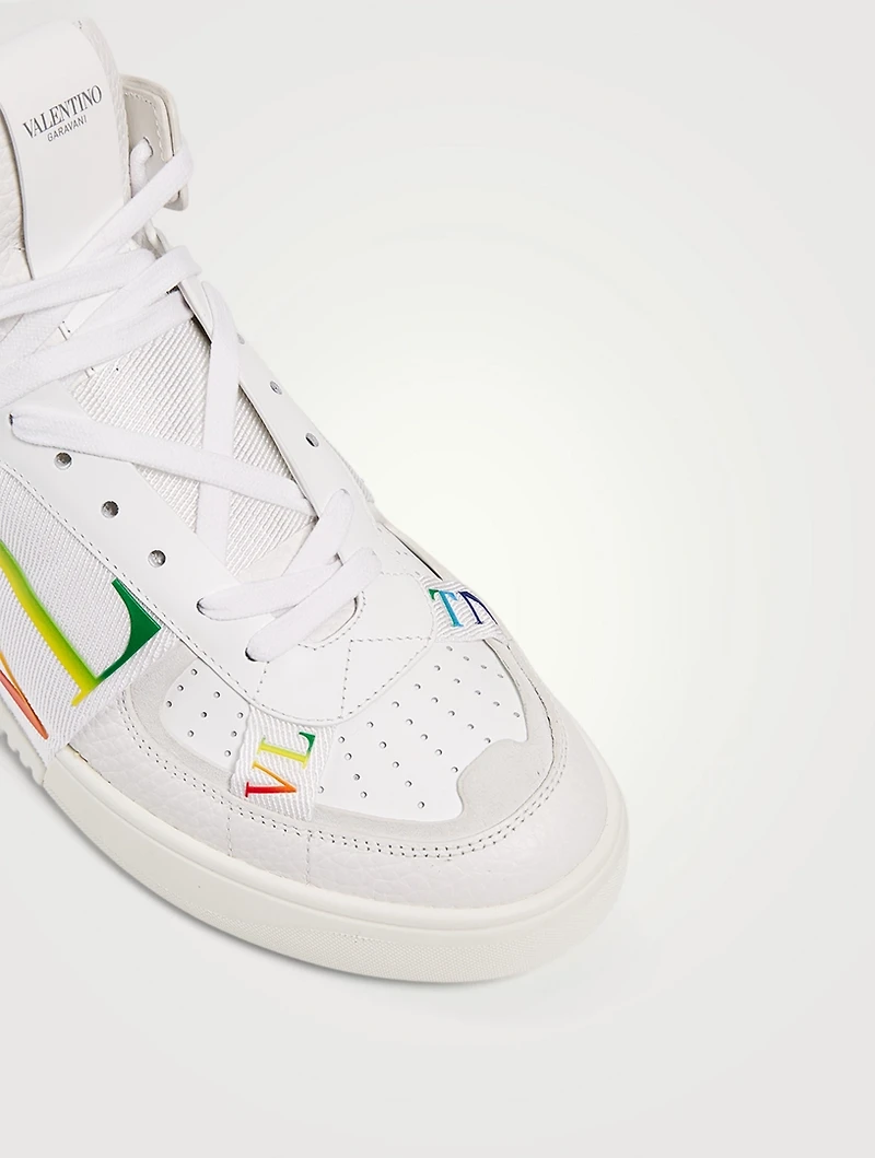 VL7N Leather High-Top Sneakers With Bands