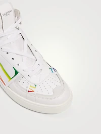 VL7N Leather High-Top Sneakers With Bands