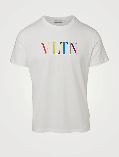 Cotton T-Shirt With Rainbow Logo