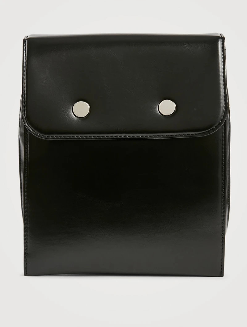 Faux Leather Flap Pouch