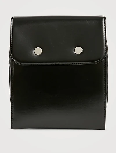 Faux Leather Flap Pouch