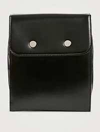 Faux Leather Flap Pouch