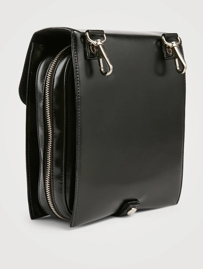 Faux Leather Flap Pouch