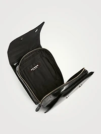 Faux Leather Flap Pouch