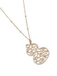 Wulu Lace 18K Rose Gold Necklace With Diamonds