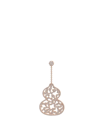 Medium Wulu Lace 18K Rose Gold Earring With Diamonds