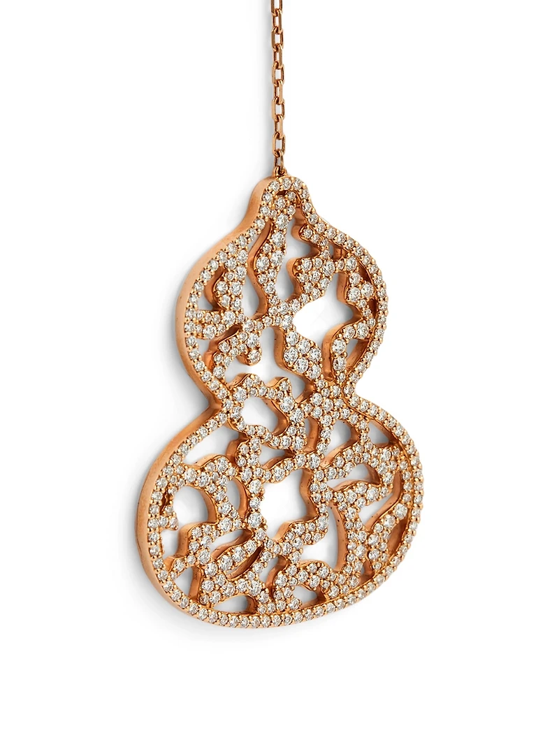 Medium Wulu Lace 18K Rose Gold Earring With Diamonds