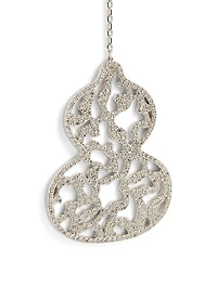 Medium Wulu Lace 18K White Gold Earring With Diamonds