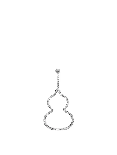 Medium Wulu 18K White Gold Earring With Diamonds