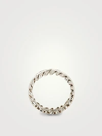 Plume De Paon White Gold Wedding Band With Diamonds