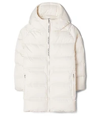 Hooded Performance Satin Down Jacket
